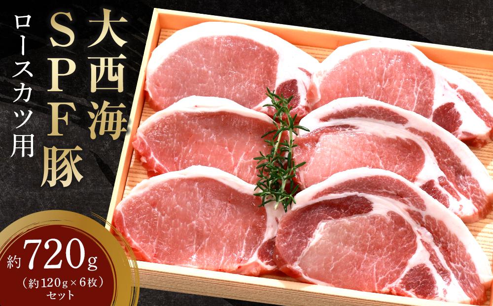 大西海SPF豚 ロースカツ用 約720g（約120g×6枚）セット