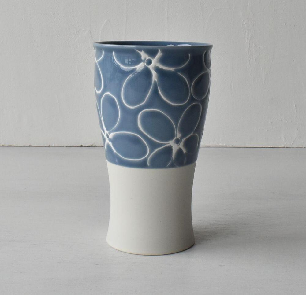 【AB1022】【波佐見焼】満水４００mlスマートカップ　はな 空 【西海陶器】１ ２０４６６