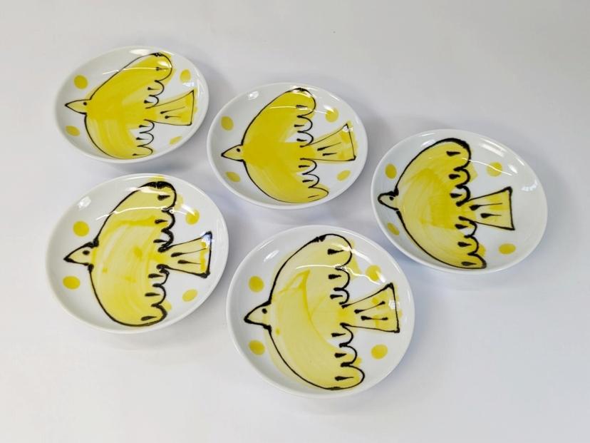 【波佐見焼】　１０．５ｃｍ手描きの小皿５枚組　エル・Ｙ・Ｓ　【西海陶器】５　２０４４８