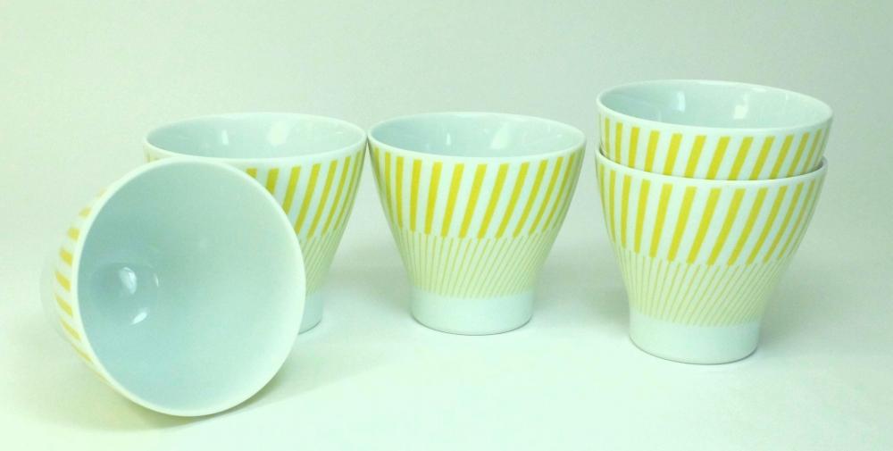 【波佐見焼】250mlカップ5個組 コパン イエロー 【西海陶器】 ５  ３３１６０