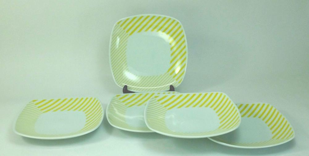 【波佐見焼】１５×１５ｃｍ取皿５枚組 コパン イエロー 【西海陶器】 ５  ３３１６２