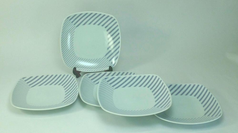 【波佐見焼】１５×１５ｃｍ取皿５枚組 コパン グレー 【西海陶器】 ５  ３３１６３