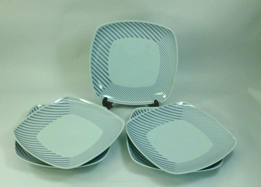 【波佐見焼】２１.５×２１.５ｃｍ盛り皿５枚組 コパン グレー 【西海陶器】 ５  ３３１６９