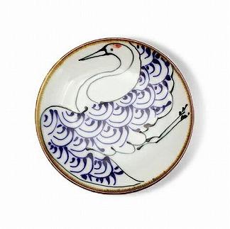 【波佐見焼】　φ１０.５cm手描きの小皿　鶴 【西海陶器】１ １８１９３