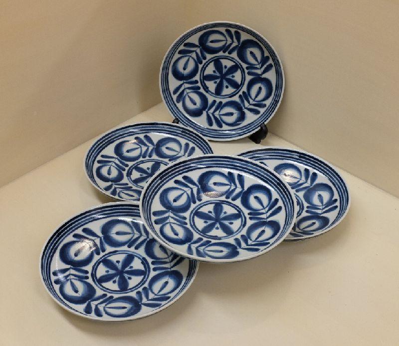 【AB249】【波佐見焼】φ１９.５cm皿５枚組 モダンブルーL【西海陶器】 ５ 73508