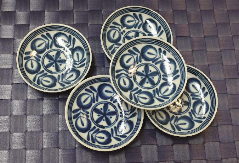 【AB250】【波佐見焼】φ１０cm小皿５枚組 モダンブルーS【西海陶器】 ５ 73510