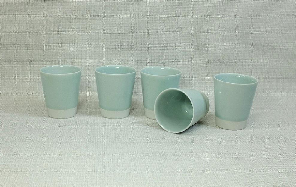 【AB588】【波佐見焼】es cup 青磁釉 〈M〉【西海陶器】5　47103