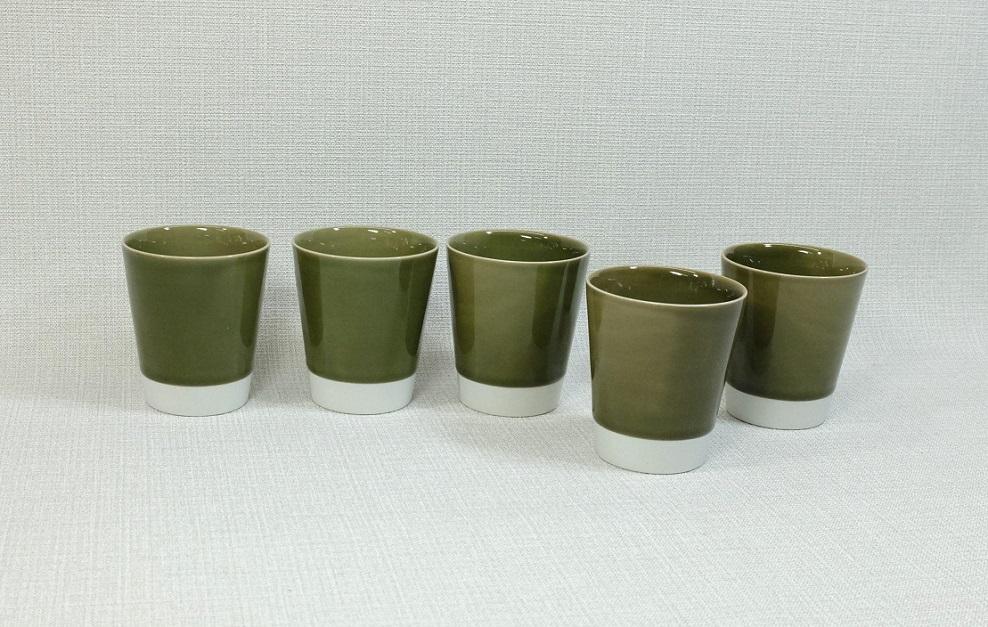 【AB589】【波佐見焼】es cup 織部釉 〈M〉【西海陶器】5　47104