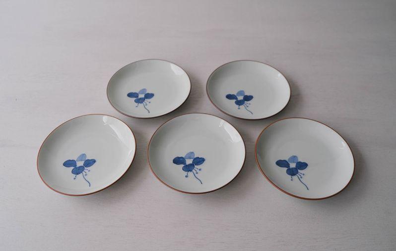 【波佐見焼】φ１４.５×２.５cm皿５枚組　まんりょう 【西海陶器】 ５ 99580