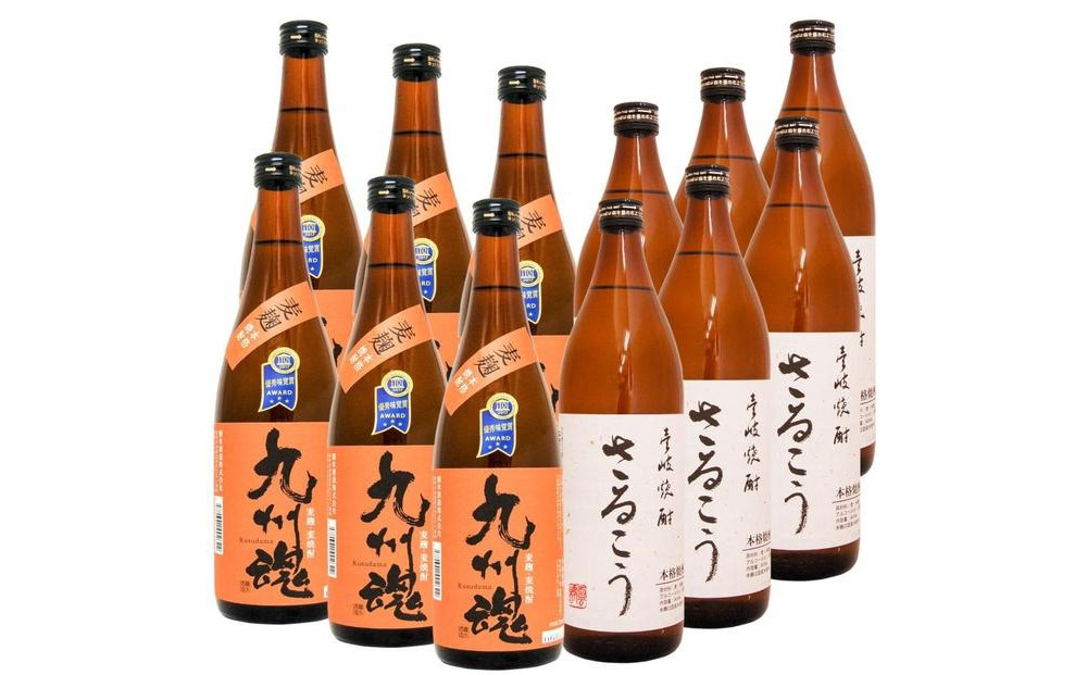 九州魂麦焼酎720ml・壱岐さるこう900ml 各6本　長崎ふるさと人気麦焼酎のみくらべ