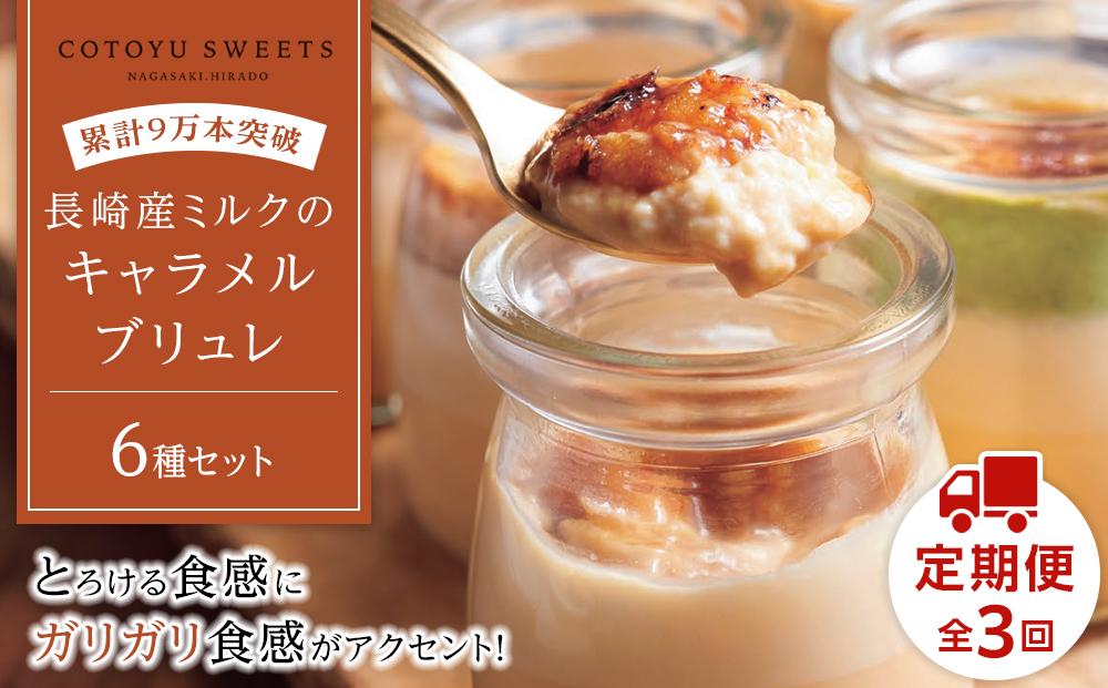 【AB992】【定期便／全3回】長崎産ミルクの キャラメル ブリュレ 6種セット / 心優 －Cotoyu Sweets－