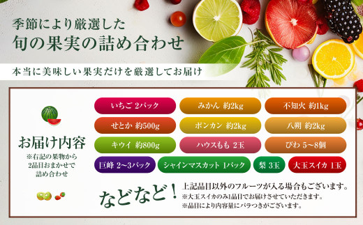 旬のフルーツセット 2品目詰め合わせ