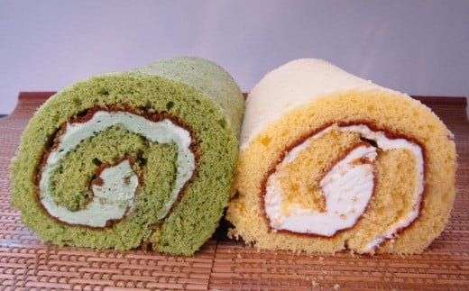 「純生ロールケーキ」「濃茶ロール」 2本セット