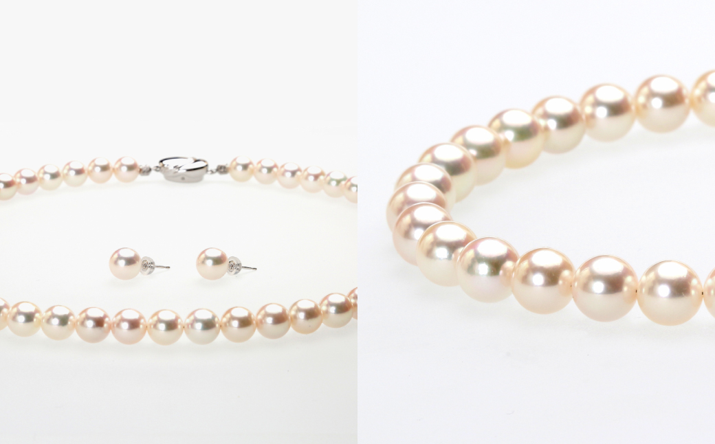 あこや真珠 (8－8.5mm珠) ネックレス & ピアス セット