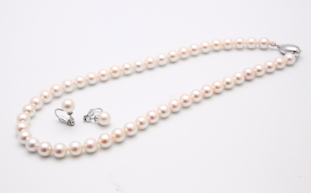 あこや真珠 (8－8.5mm珠) ネックレス & イヤリングセット