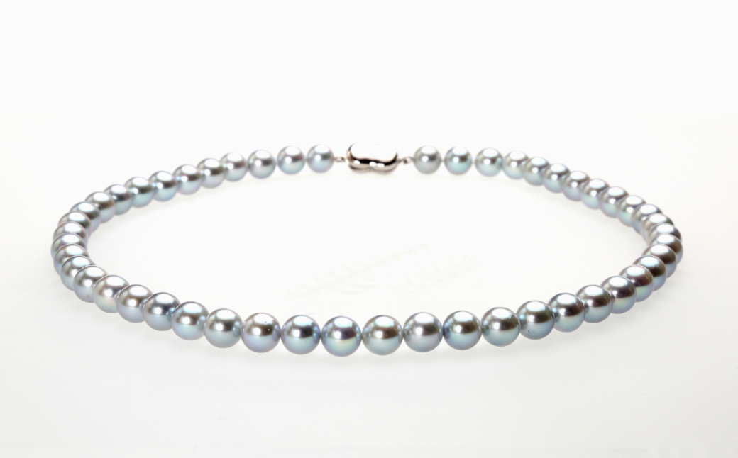 あこや真珠 (7.5-8mm、グレー系) ネックレス