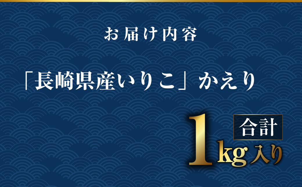 【7営業日以内発送】長崎県産いりこ かえり 1kg いりこ かえりいりこ かたくちいわし