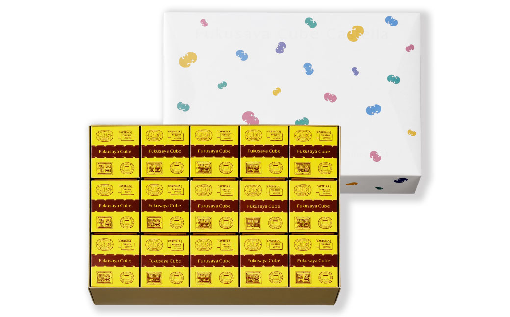 【10営業日以内発送】フクサヤキューブ ギフトセット 15個入 ( キューブ 15個入 ) ／ カステラ かすてら お菓子 おかし おやつ 福砂屋 ふくさや 小分け ギフト 贈り物 小箱 プチギフト スイーツ 長崎県 長崎市
