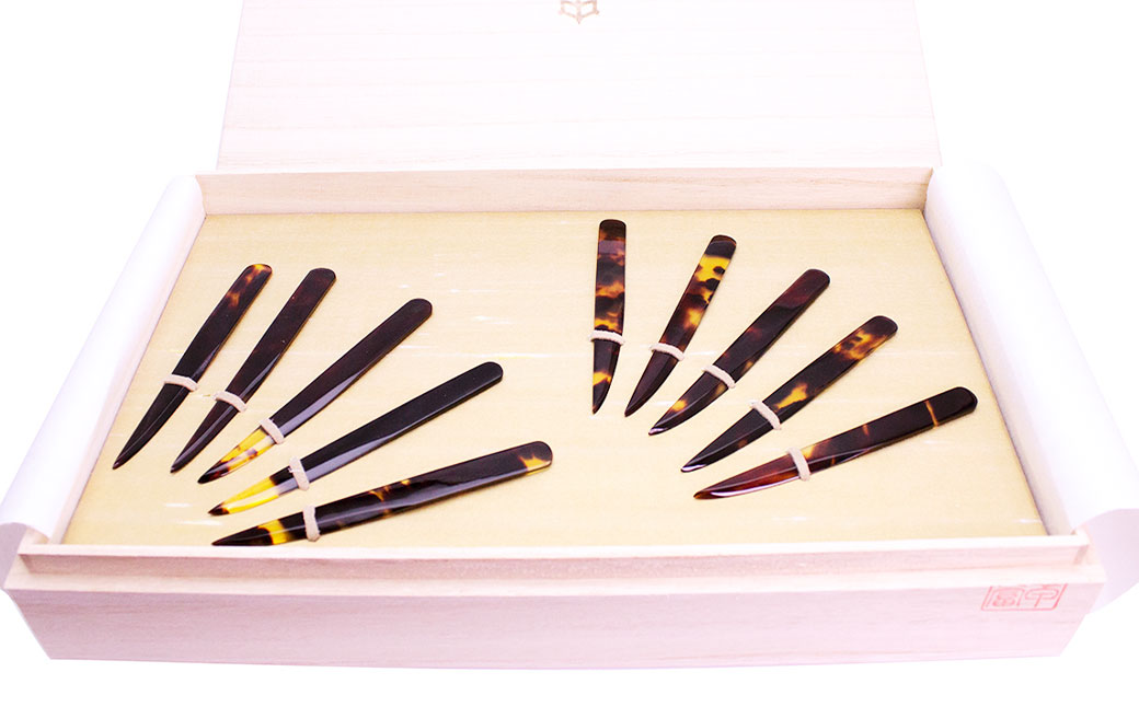 本べっ甲 お菓子切り 10本揃い