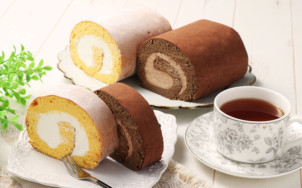 ブランロールケーキ＋ノアールロール 2本セット