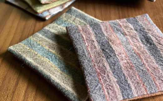 植物染め ・ 更紗 コースター 3種セット