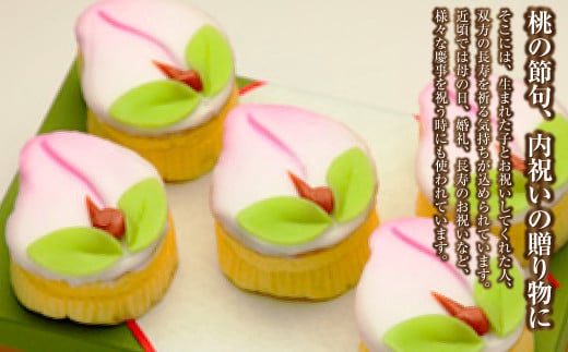 【長崎縁起菓子】桃カステラ 5個入