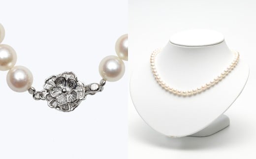 あこや真珠 (7-7.5ｍｍ) ネックレス ホワイトピンク ラウンド～セミラウンド