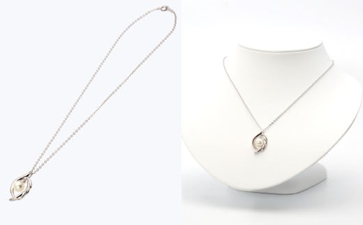 あこや真珠(7.5－8mm珠)デザインペンダントA ／ シルバー