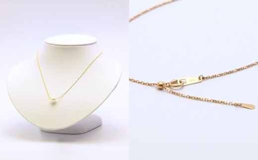 あこや真珠 (約9mm珠) スルーペンダント ／ K18イエローゴールド