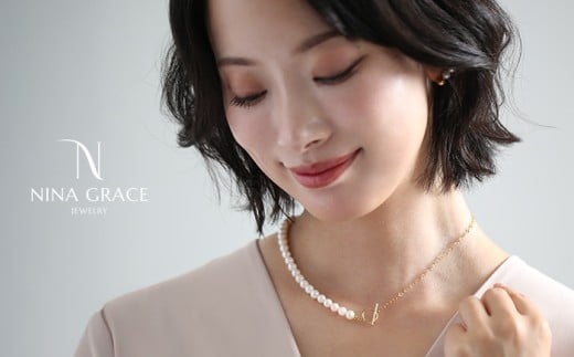 あこや真珠 ネックレス 6.0-6.5mm 14KGF K14 マンテル ハーフ ペタルチェーン