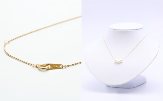 あこや真珠 (約6.5mm珠、3粒) スルーペンダント K18イエローゴールド