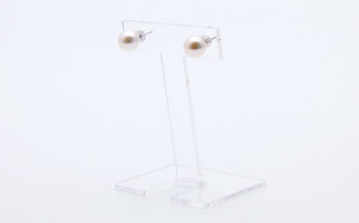 あこや真珠（約8mm珠） ピアス／K14ホワイトゴールド