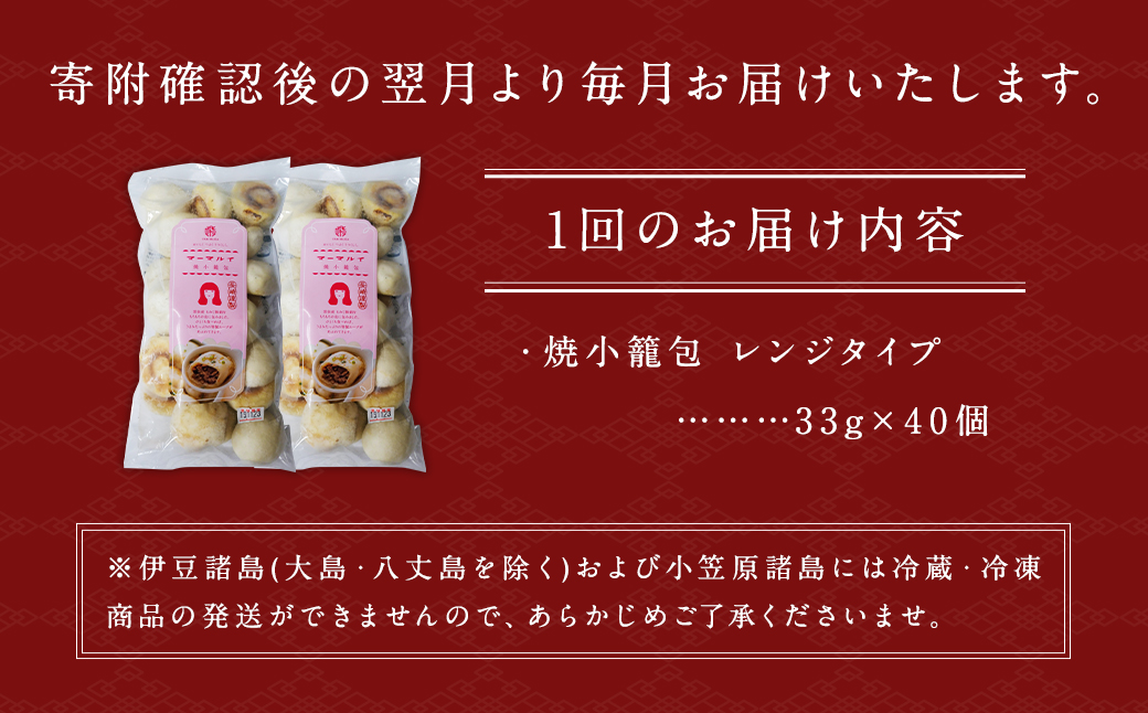 3回定期 電子レンジで簡単調理 長崎焼小籠包