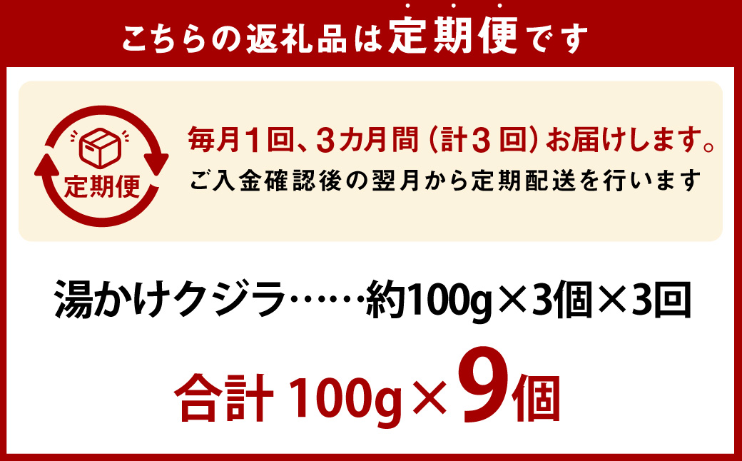 【全6回定期便】 湯かけくじら 約100g×3個セット