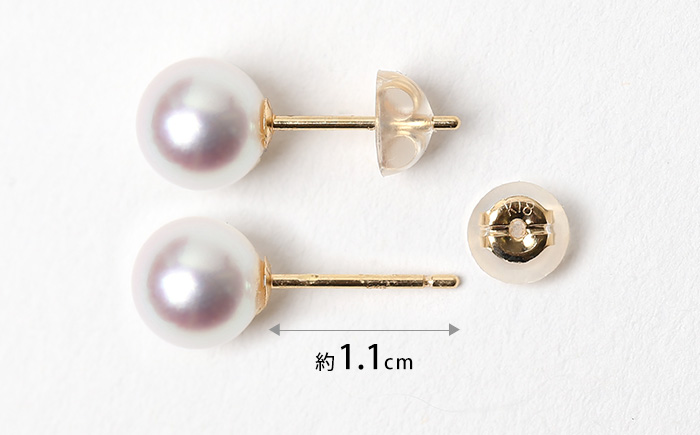 【14営業日以内に発送】花珠 あこや真珠 8.5-9.0mm 鑑定書付 ピアス 18金 K18 パール ／ アクセサリー ジュエリー 花珠真珠 真珠 長崎県 長崎市