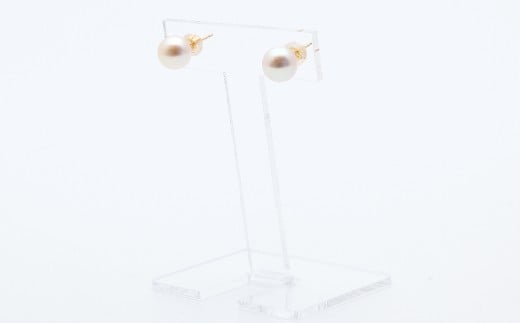 あこや真珠 ピアス (約8mm珠) / K18イエローゴールド