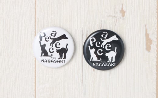ピースなTシャツPEACEなねこTシャツミニタオルねこ缶バッジ