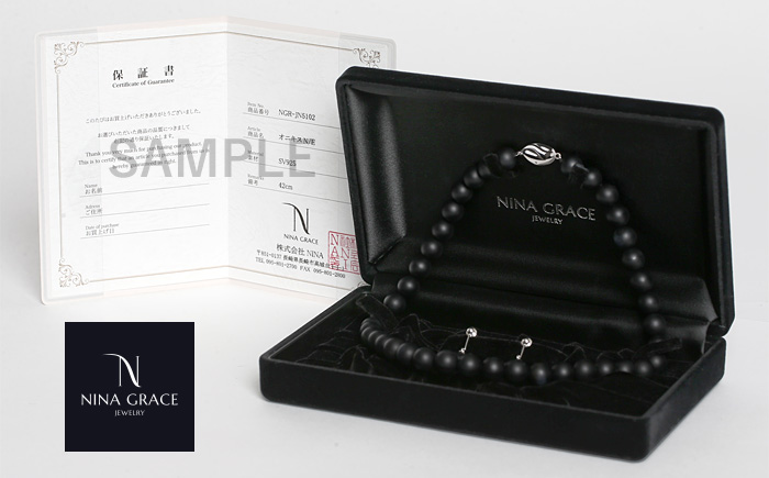 【7営業日以内に発送】オニキス ネックレス イヤリング 2点 セット 艶なし マット 10mm ／ ブラックオニキス アクセサリー ファッション 日本製 長崎県 長崎市