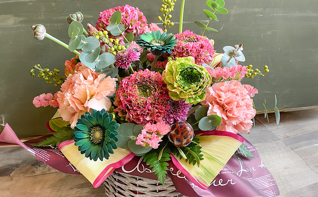 【全12回定期便】 おまかせフラワーアレンジメント 【L】