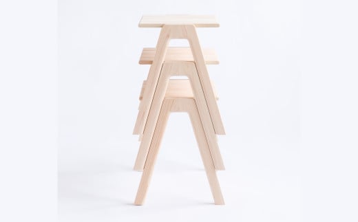 【素地仕上げ】MINAZUKI STOOL ヒノキ (3脚)