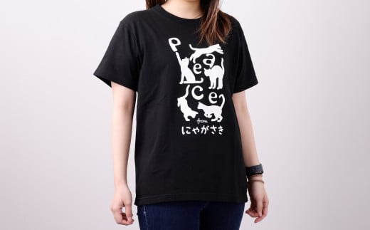 PEACEなねこTシャツ黒白各1枚PEACEなねこクリアホルダー黒