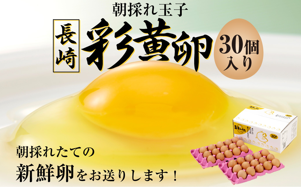 「長崎彩黄卵」 朝採れ玉子 30個入り