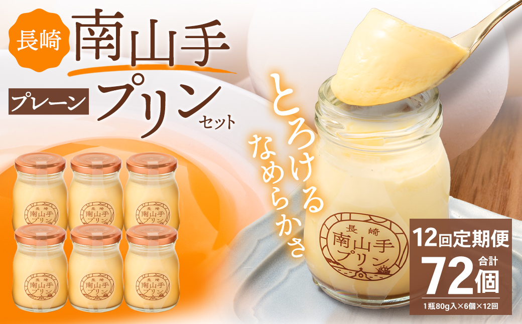 【全12回定期便】南山手プリンプレーン6個セット