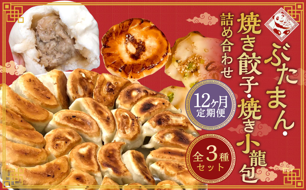 【全12回定期便】ぶたまん20個×焼餃子10個×焼小籠包8個