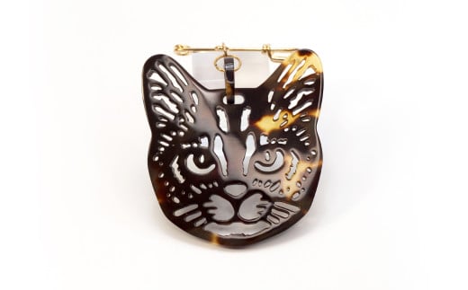 【べっ甲】まち猫ブローチ