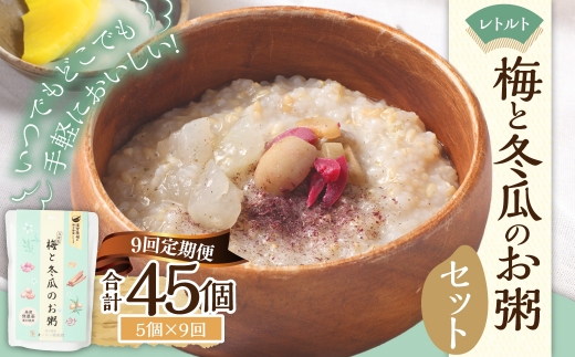 【全9回定期便】レトルト 梅と冬瓜のお粥セット 230g×5個