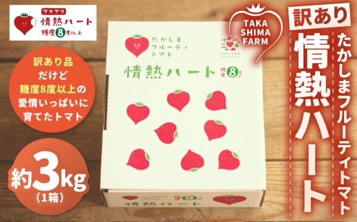 訳あり 糖度8度以上「情熱ハート」 約3kg箱