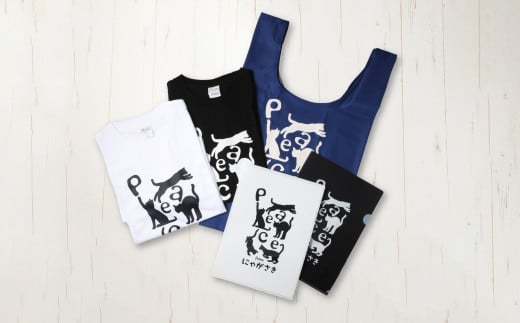 PEACEなねこTシャツ PEACEなねこクリアホルダーエコバッグ