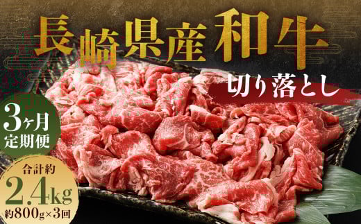 【全3回定期便】長崎県産 和牛 切り落とし 800g