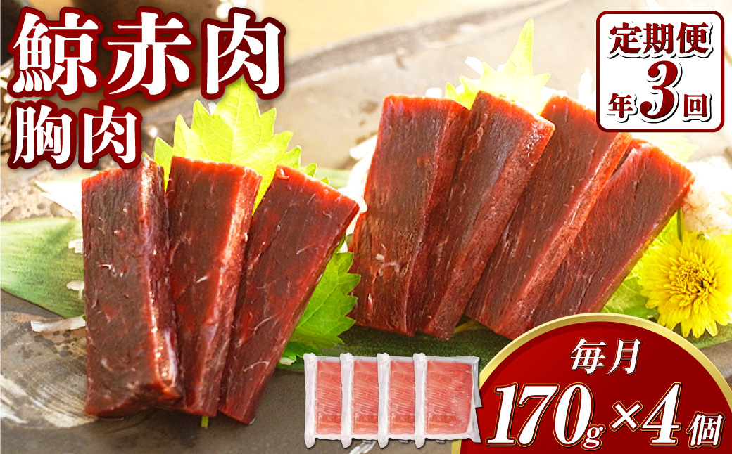 【全6回定期便】 鯨 赤肉 胸肉 170g×4個セット